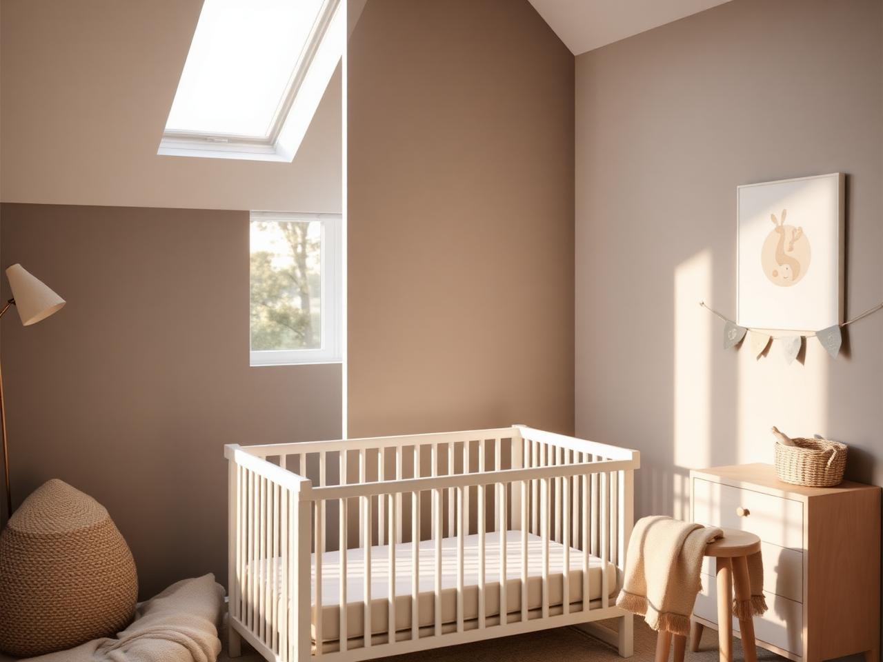 Motorized blackout shade lowered over a bedroom window in a darkened room