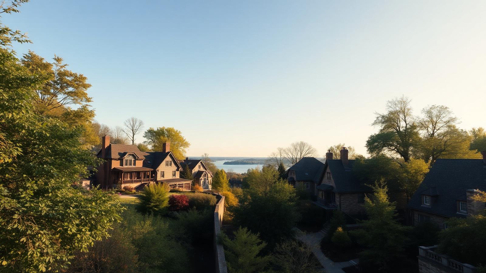 Hillside homes above the Hudson in Yonkers, New York