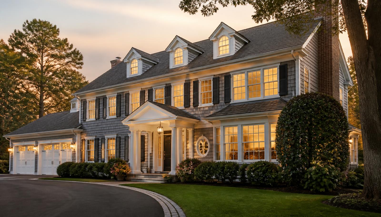 Residential street of homes in Northern New Jersey
